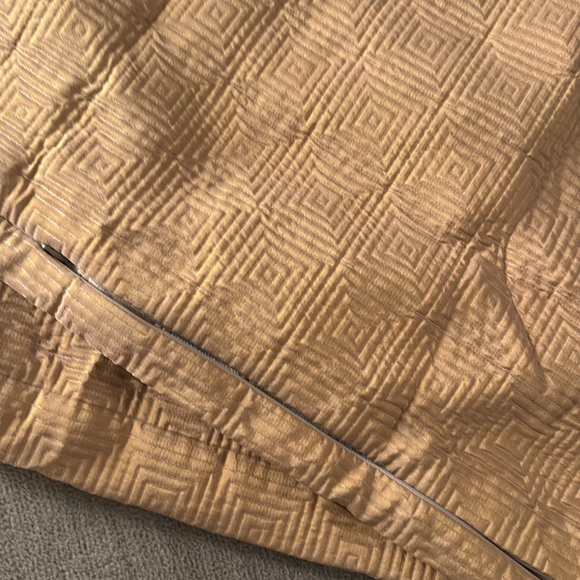 Ann Gish Gold Square Patterned Pillow Cover